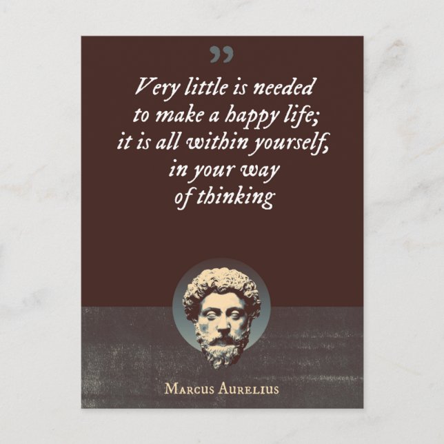 Cartão Postal Muito pouco é necessário para fazer uma vida feliz (Frente)