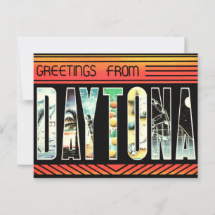 Cartão Postal Muito Retro Daytona Beach Flórida