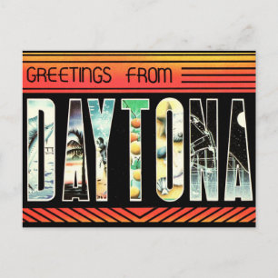 Cartão Postal Muito Retro Daytona Beach Flórida