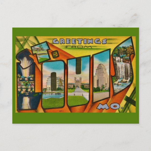 Cartão postal muito retrô de St Louis (Frente)