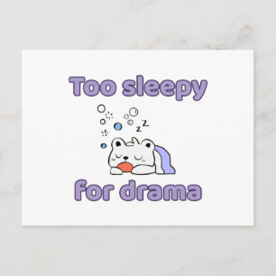 Cartão Postal Muito Sonolento Para Drama Urso Kawaii Engraçado