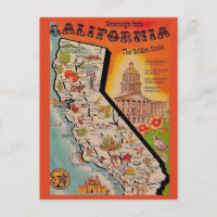 Muito Vintage Mapa da Califórnia