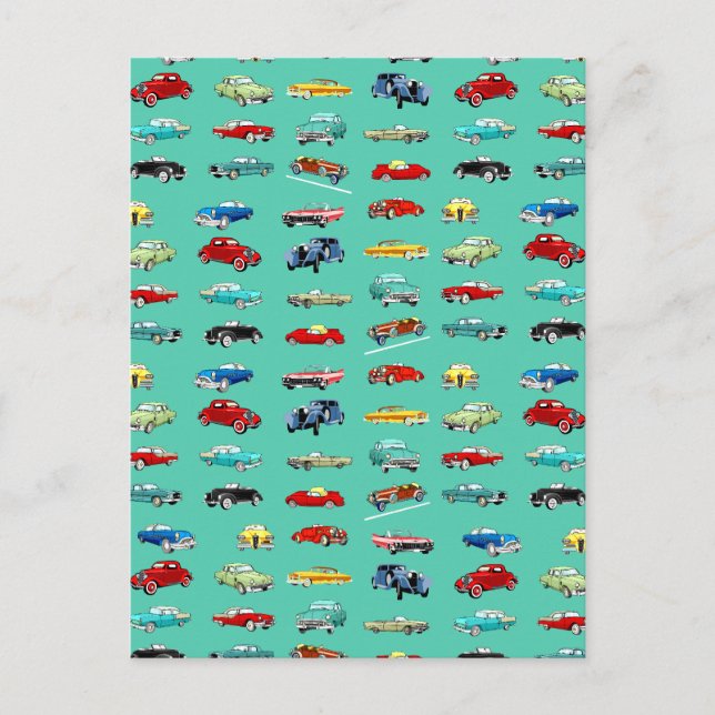 Cartão Postal Muitos carros retrorreflectores (Frente)