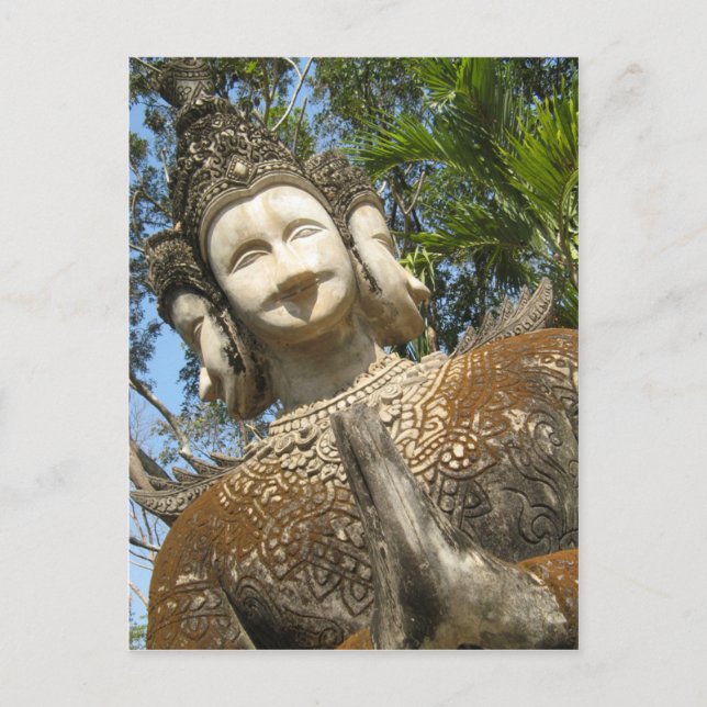 Cartão Postal Muitos Face Wai ... Nong Khai, Isaan, Tailândia (Frente)