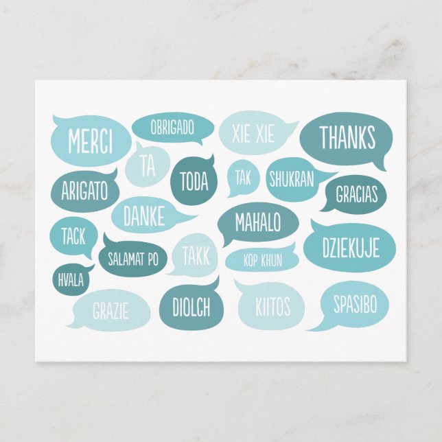 Cartão Postal Muitos Obrigados Personalizáveis Obrigado Cartão-P (Frente)