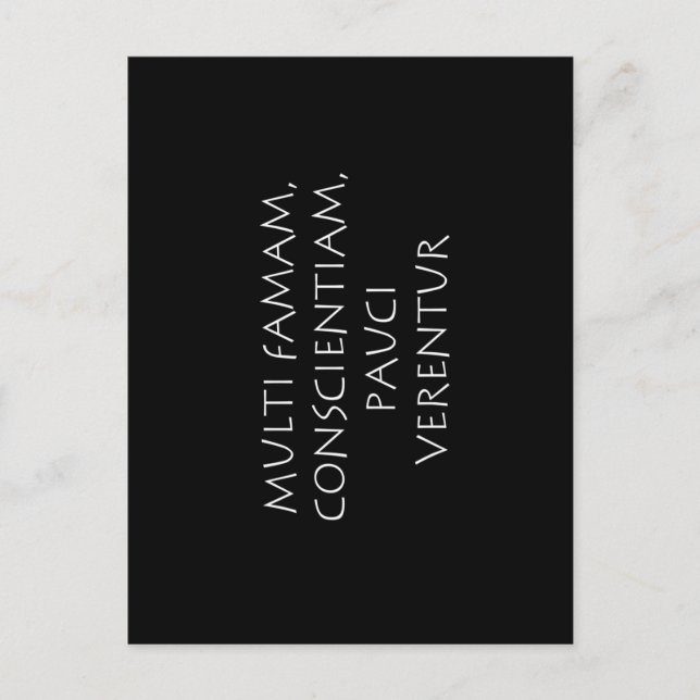 Cartão Postal Muitos temem a reputação, poucos a consciência (Frente)