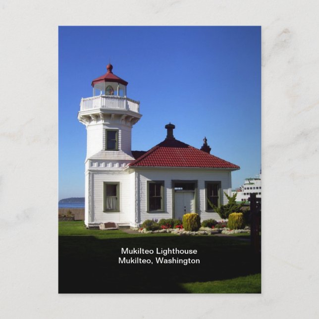 Cartão Postal Mukilteo Lighthouse, Mukilteo, Washington (Frente)