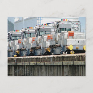Cartão Postal "mulas" elétricas, Pedro Miguel Locks, Canal do P