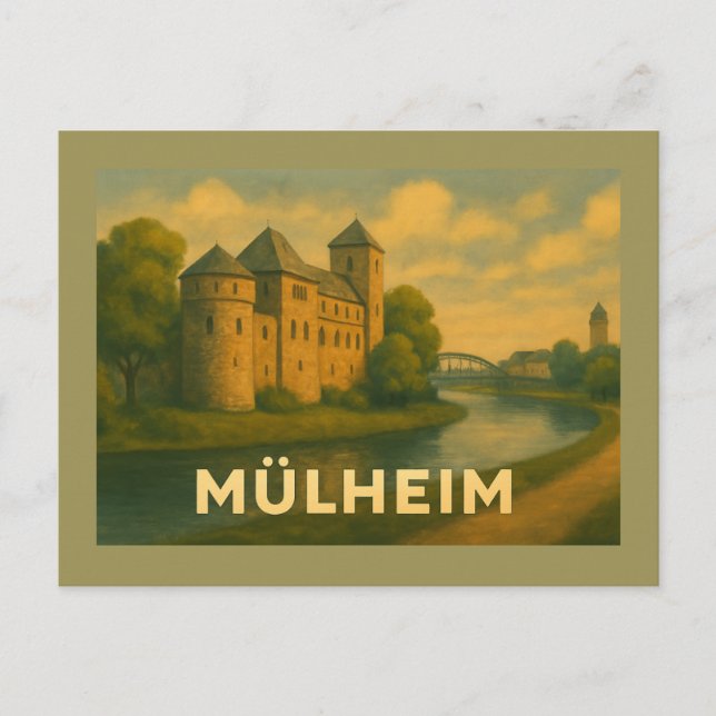 Cartão Postal Mülheim Germany City Art (Frente)