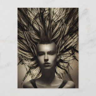 Cartão Postal Mulher Abstrato Surreal Eteal Dystopian