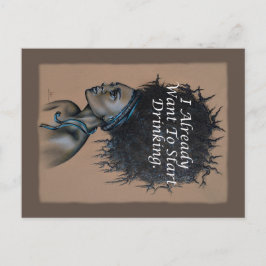 Cartão Postal Mulher Africana que eu já quero começar a Bebendo