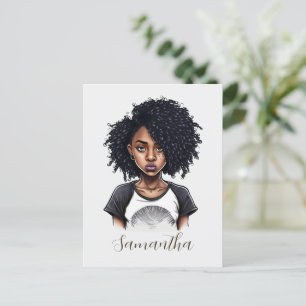 Cartão Postal Mulher Afro Chic e Classy
