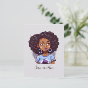 Cartão Postal Mulher Afro Classe e Elegante