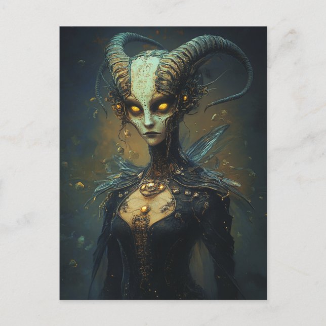 Cartão Postal Mulher Alien (Frente)