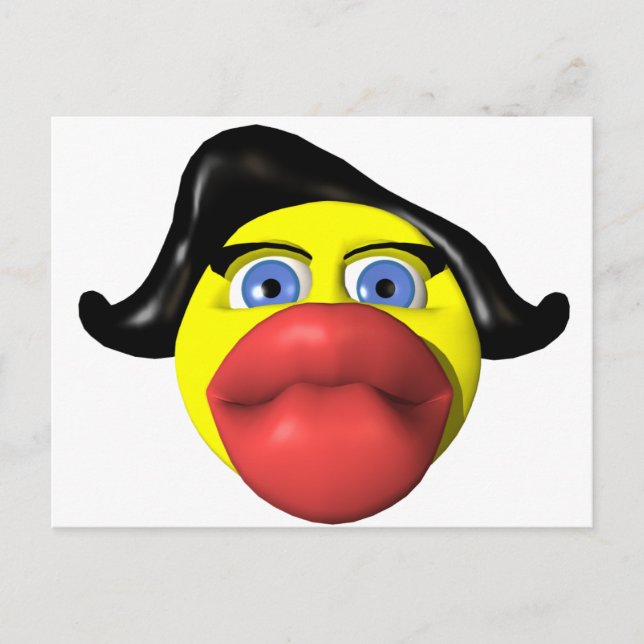 Cartão Postal Mulher beijando amarelo (Frente)
