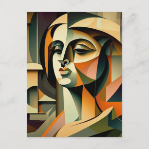 Cartão Postal Mulher beleza cubismo