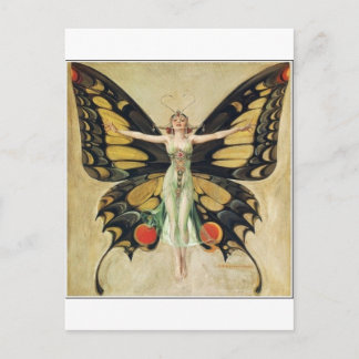 Cartão Postal Mulher-borboleta Leyendecker