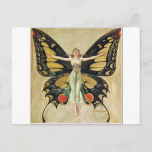 Cartão Postal Mulher-borboleta Leyendecker