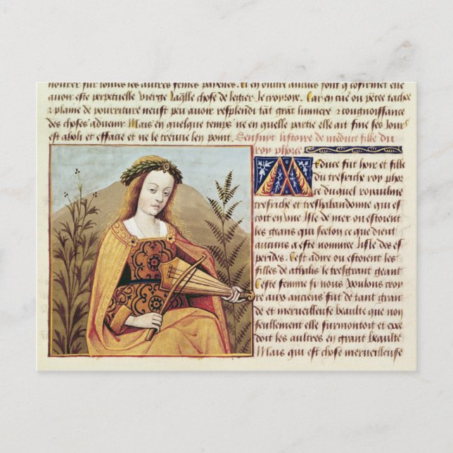 Cartão Postal Mulher brincando de viol (Frente)