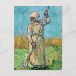Cartão Postal Mulher Camponesa com Ancinho, Arte Fina Vincent va