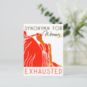 CARTÃO POSTAL MULHER CANSA