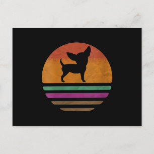 Cartão Postal Mulher Chihuahua Cachorro 60s 70s 80s Silhouette