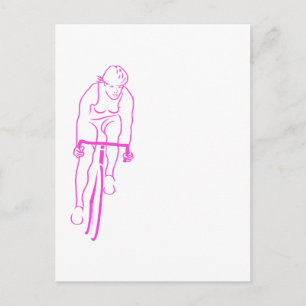 Cartão Postal Mulher-Ciclo rosa