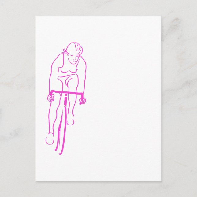Cartão Postal Mulher-Ciclo rosa (Frente)