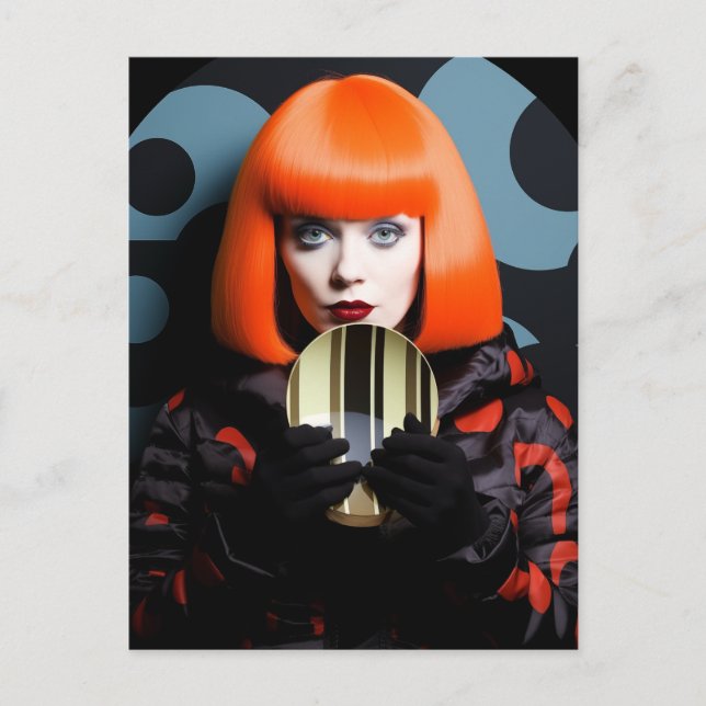 Cartão Postal Mulher com Cabelo Vermelho (Frente)