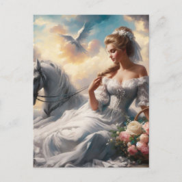 Cartão Postal Mulher com Cavalo