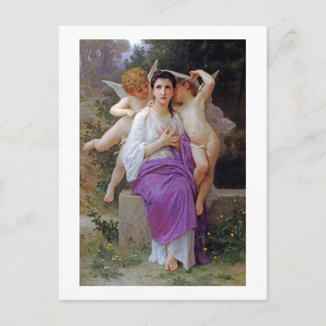 Cartão Postal Mulher com Cupido, Bouguereau (Frente)