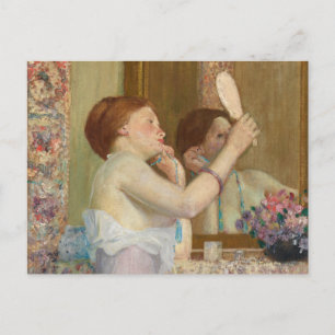 Cartão Postal Mulher com Espelho   Frederick Carl Friesek
