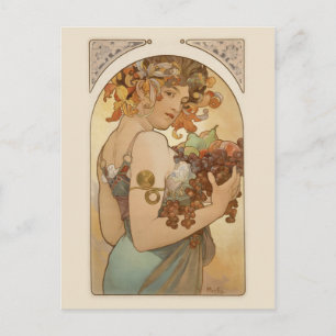 Cartão Postal Mulher com Fruta