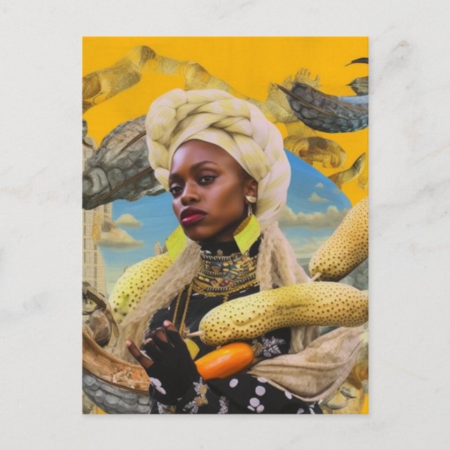Cartão Postal Mulher Com Frutas Exóticas (Frente)