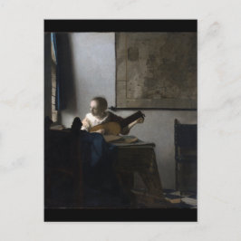 Cartão Postal Mulher com Luta por Johannes Vermeer