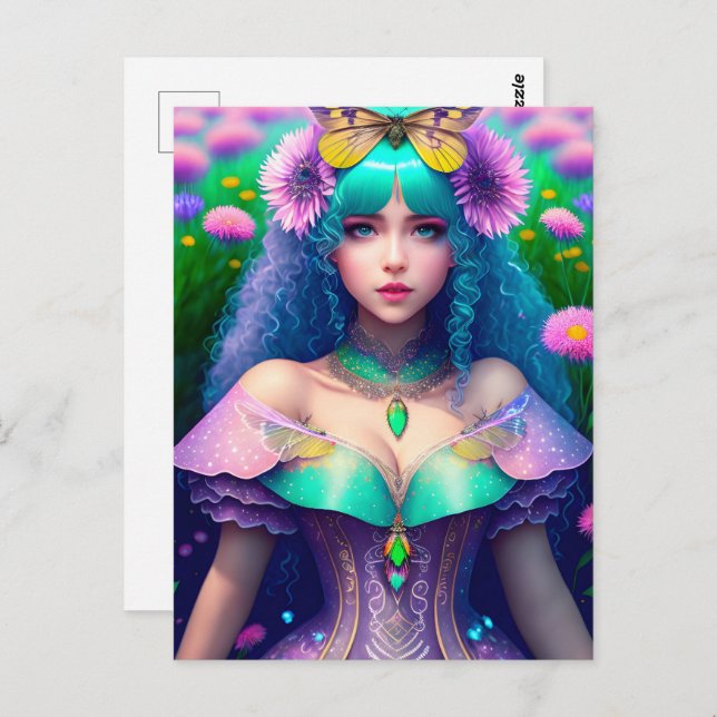 Cartão Postal Mulher com Mama, Pós-Travessia (Frente/Verso)