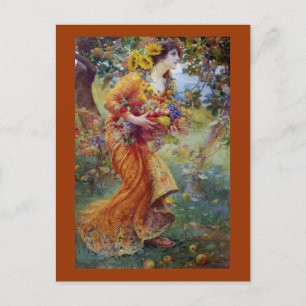 Cartão Postal Mulher com o Summer Bounty