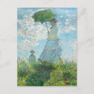Cartão Postal Mulher com Parasol Claude Monet