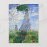 Cartão Postal Mulher com Parasol, Madame Monet e seu filho<br><div class="desc">Mulher com Parasol,  Madame Monet e seu filho por Claude Monet Vintage Fine Art</div>