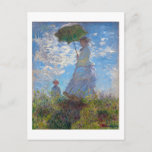 Cartão Postal Mulher com Parasol, Monet<br><div class="desc">Oscar-Claude Monet (14 de novembro de 1840 - 5 de dezembro de 1926) era pintor francês, fundador da pintura impressionista francesa e o praticante mais consistente e prolífico da filosofia do movimento de expressar as suas percepções antes da natureza, especialmente quando aplicada à pintura da paisagem aérea. O termo "Impressionismo"...</div>