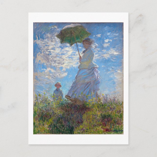 Cartão Postal Mulher com Parasol, Monet (Frente)