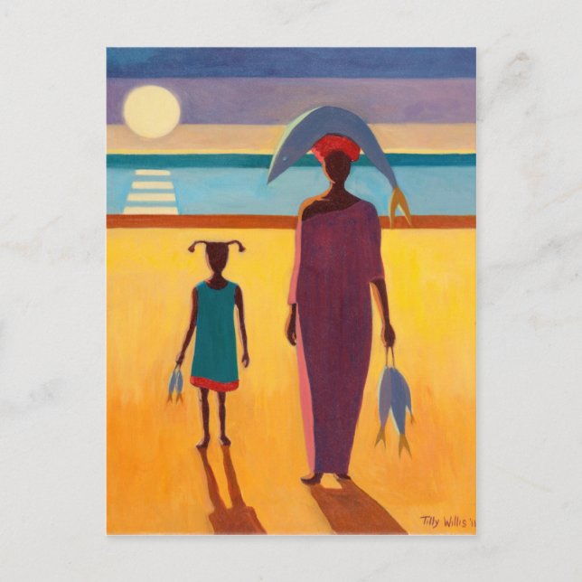 Cartão Postal Mulher com Peixe (Frente)