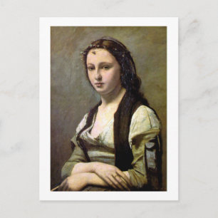 Cartão Postal Mulher com pérola, Camille Corot, 1868-1870