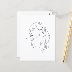 Cartão Postal Mulher com Scarf