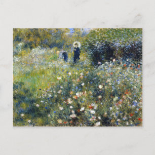 Cartão Postal Mulher com um Guarda-Sol em um Jardim, Renoir