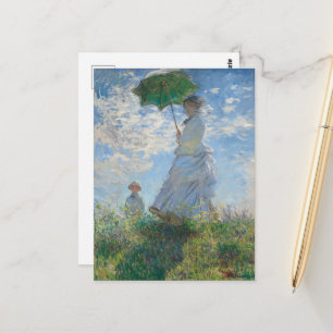 Cartão Postal Mulher com um Guarda-Sol por Claude Monet