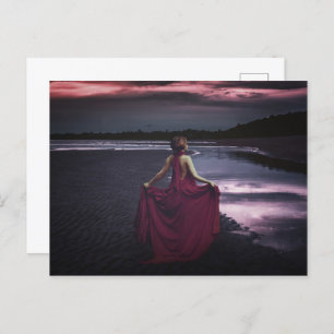 Cartão Postal Mulher com vestido, belas artes