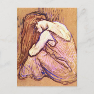 Cartão Postal Mulher Combing Hair por Toulouse-Lautrec