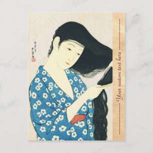 Cartão Postal Mulher Comendo Seu Cabelo Hashiguchi Goyo