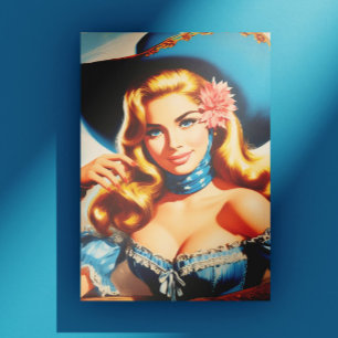 Cartão Postal Mulher Country Vintage
